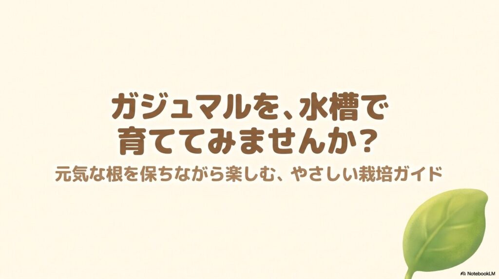 ガジュマルを水槽で育てるやさしい栽培ガイド