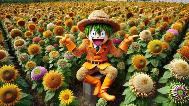 菊芋の連作障害を示す画像。畑の断面図に栄養不足で育ちにくくなった菊芋の根と、枯れた地上部。日本人が土壌を確認する姿も描かれている。