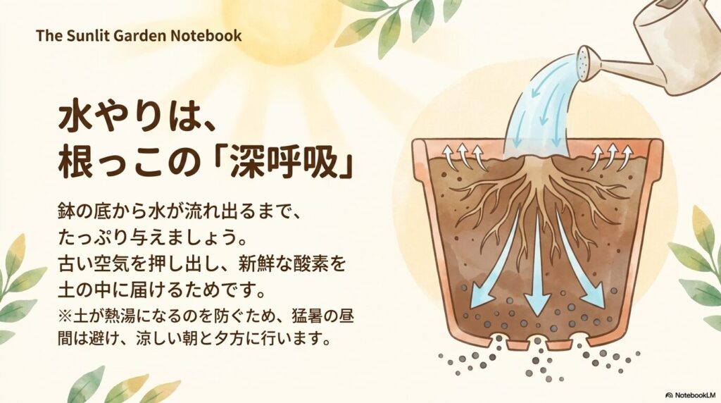 植物からの助けての合図と解決策。葉が密集している、巨大で濃い色、昼間にしおれるといった症状と、日照、肥料、水やりによる対策。