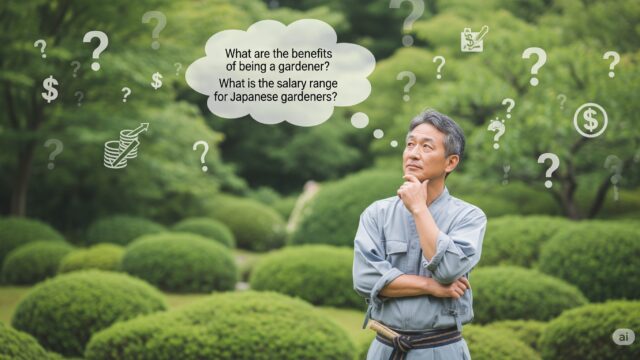 収入に関する疑問を思案する日本人庭師