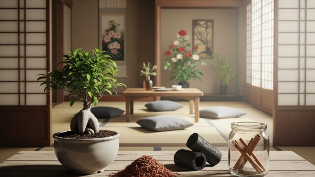 根腐れ防止剤の代用品として使える素材（炭・赤玉土・卵の殻など）のイメージ