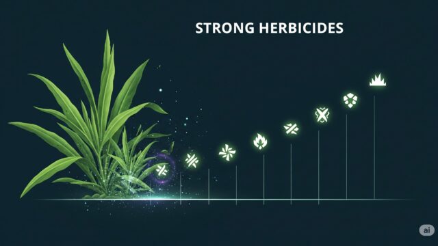 除草剤の強さを表す抽象的なランキングのグラフ