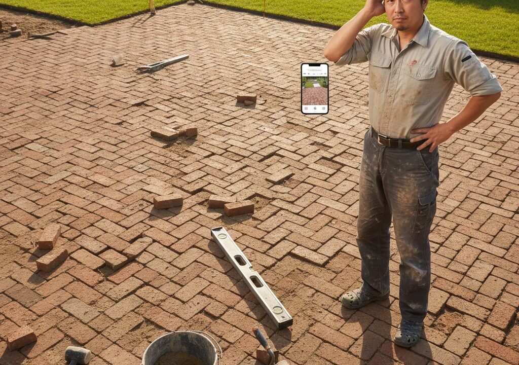 期待とは異なる仕上がりになったレンガの施工