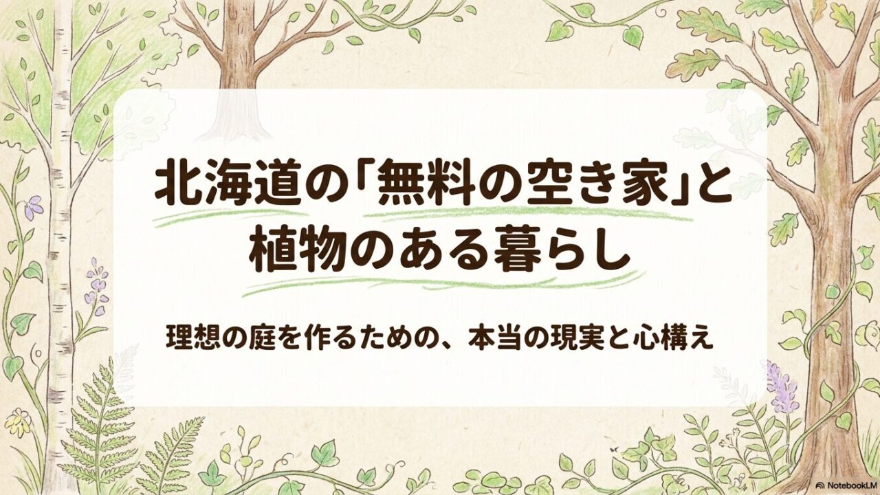北海道の無料空き家を活用した理想の庭作りについての導入スライド