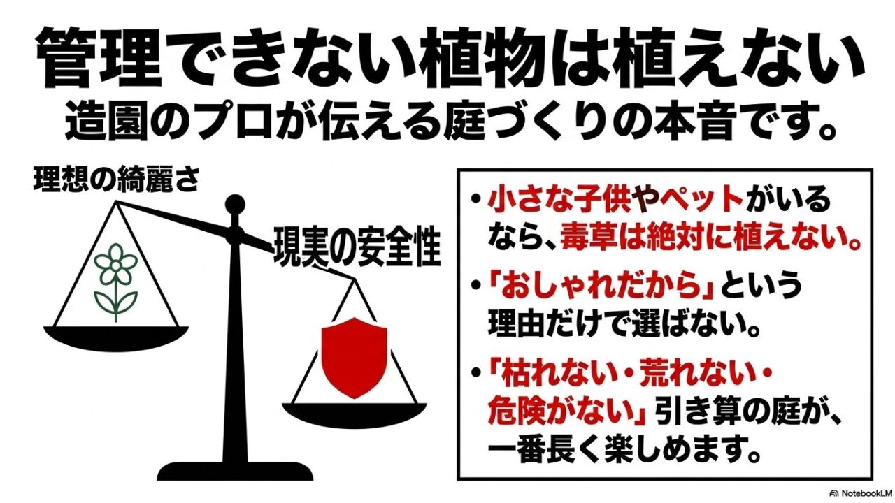 自然の厳しさを理解した上で、確実な知識のもとに豊かな時間を過ごすことを呼びかけるメッセージスライド。