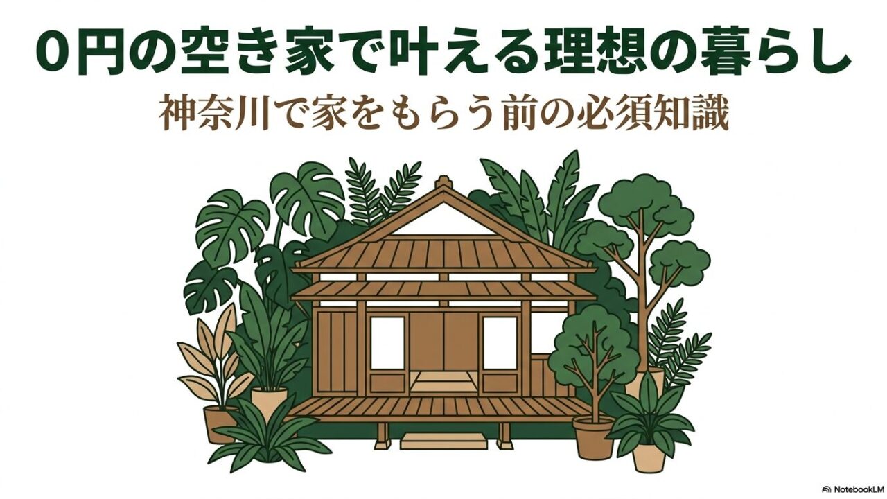 緑豊かな庭に囲まれた神奈川の古民家で理想のボタニカルライフを過ごすイメージイラスト