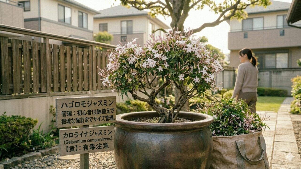 正しい知識と管理によって、リスクを抑えながら植物との調和を楽しんでいる日本の美しい庭