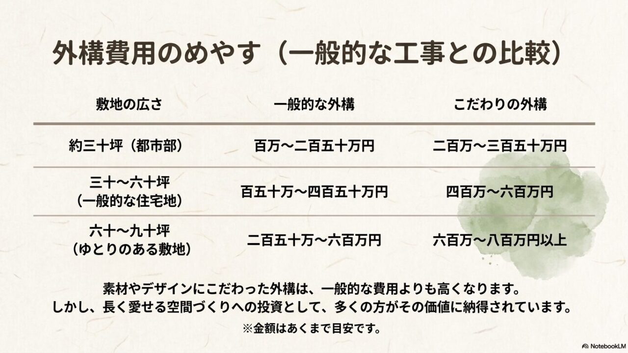 真っ白な壁や真っ黒な床は雨水や泥が目立ちやすいのに対し、グレーやベージュの中間色は砂埃と同化して汚れが目立たないことを解説。