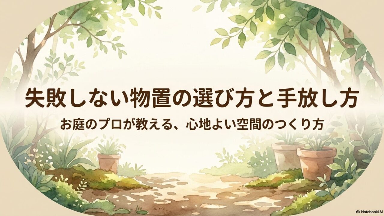 失敗しない物置の選び方と手放し方について、お庭のプロが教える心地よい空間のつくり方