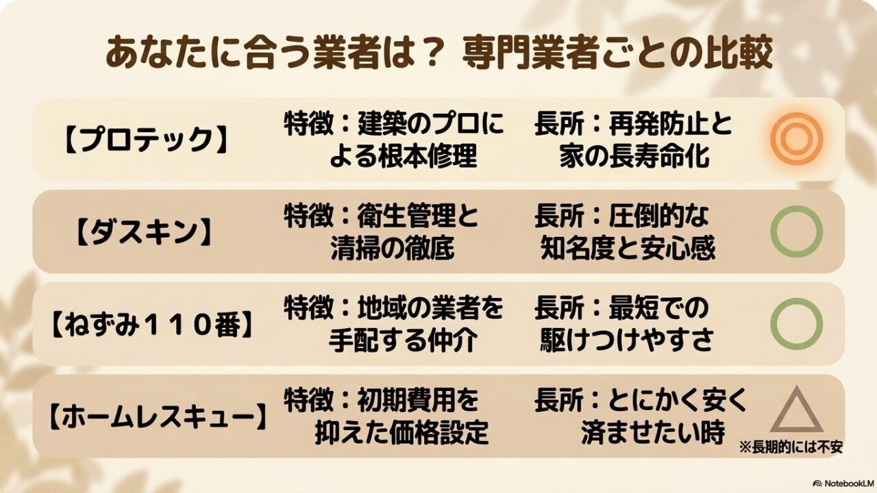木を伝って家屋に侵入するアライグマのイラスト。庭木の手入れが害獣対策になることを示す