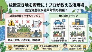 空き地の活用方法を解説する記事。駐車場経営、貸し農園、固定資産税対策について解説するユウスケのボタニカルライフ・土地活用ガイド