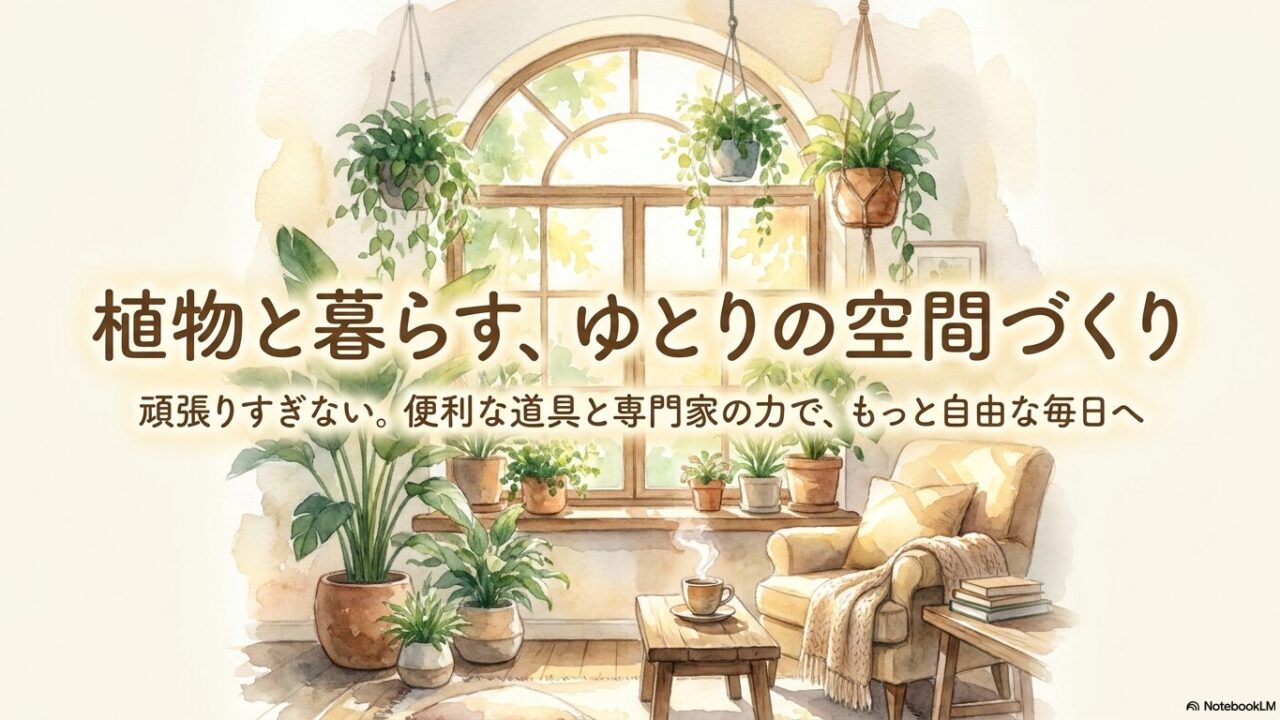 植物と暮らす、ゆとりの空間づくり。頑張りすぎない。便利な道具と専門家の力で、もっと自由な毎日へ。