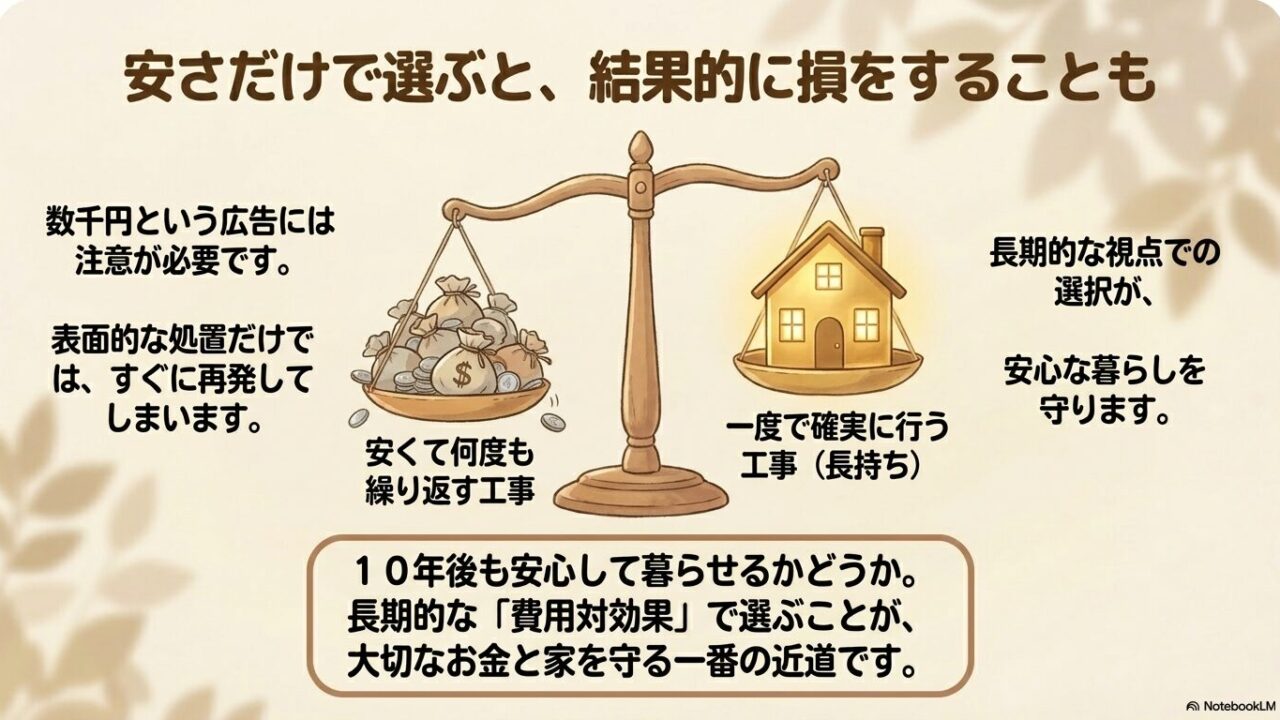プロテックの無料現地調査を勧め、安心な日常を取り戻すよう促すメッセージ