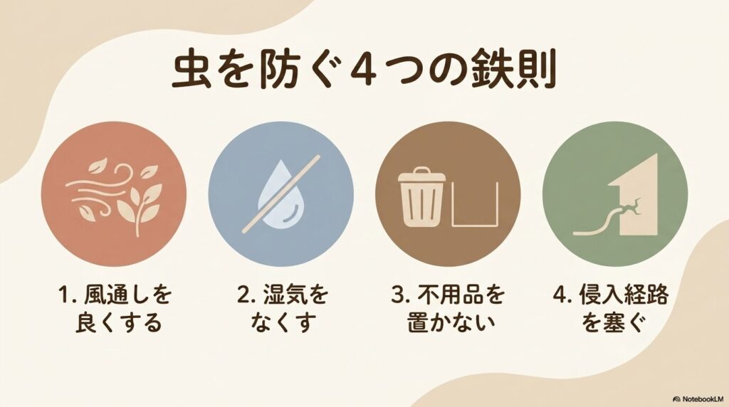 鉄則1：壁から離して植物を置き、台に乗せて風と光の通り道を作る