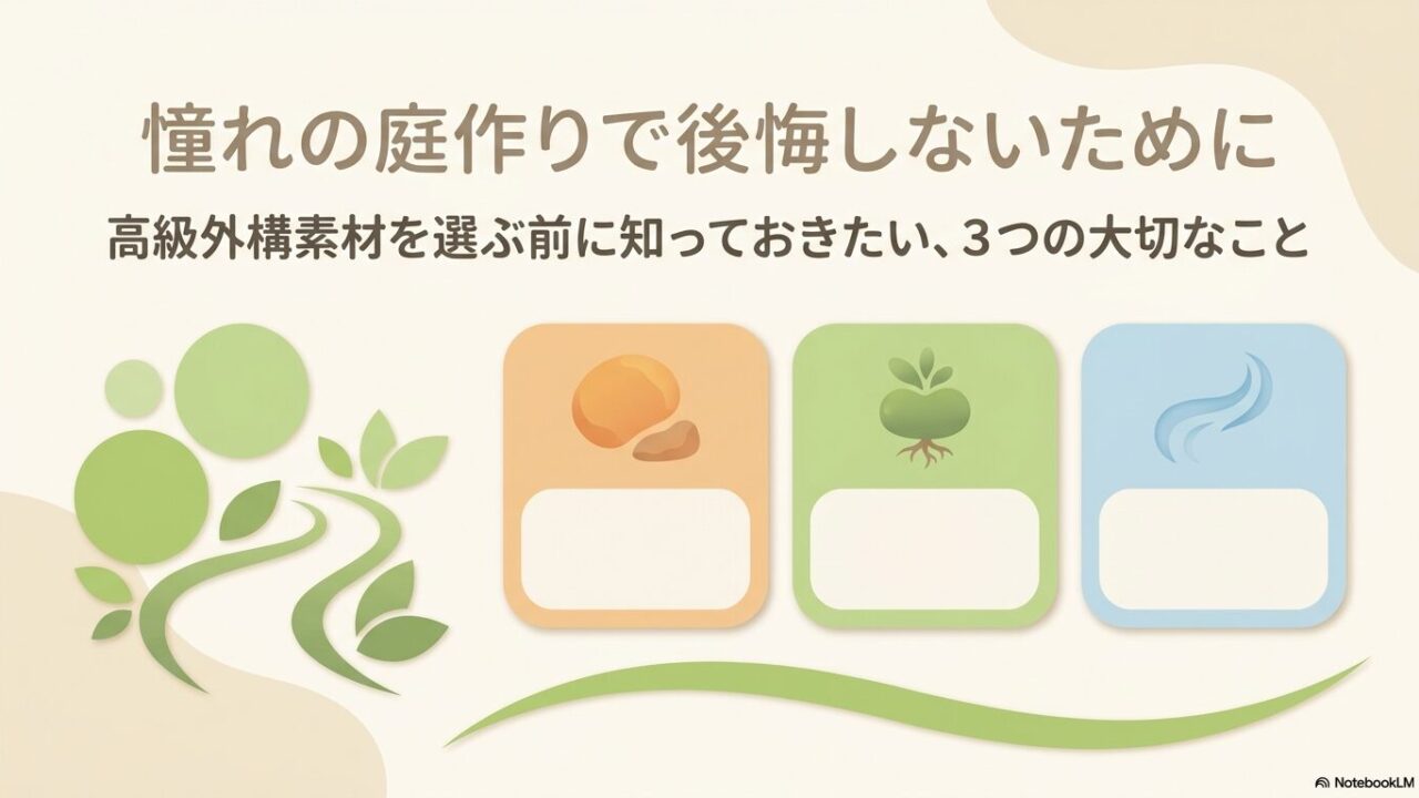 憧れの庭作りで後悔しないための高級外構素材選びのポイント
