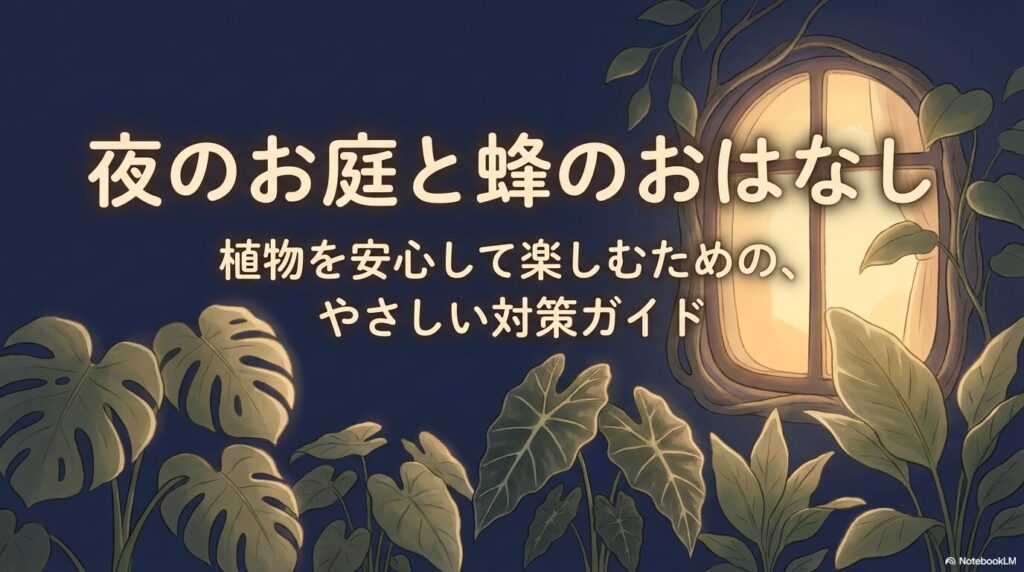 植物を安心して楽しむための蜂対策ガイドのタイトルスライド