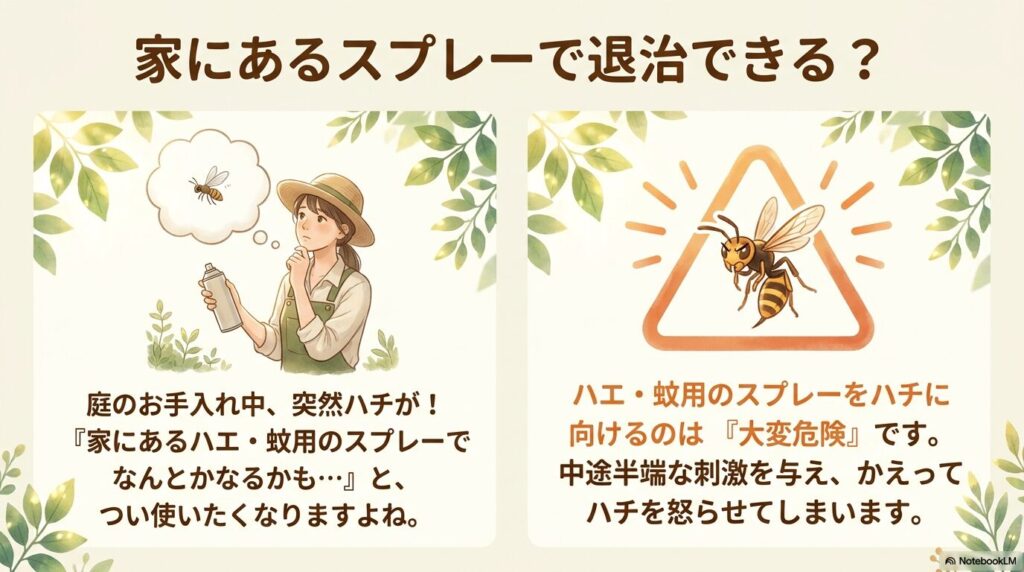 ハチ用殺虫剤を植物に噴射した際の薬害・冷害の注意点