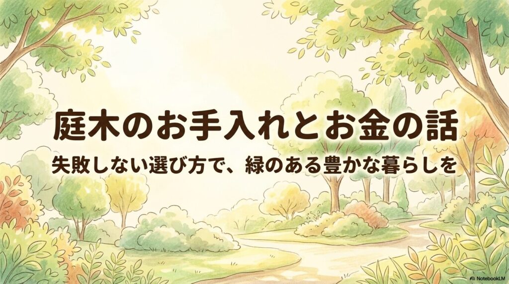 庭木の剪定料金や失敗しない業者の選び方を解説するスライド表紙