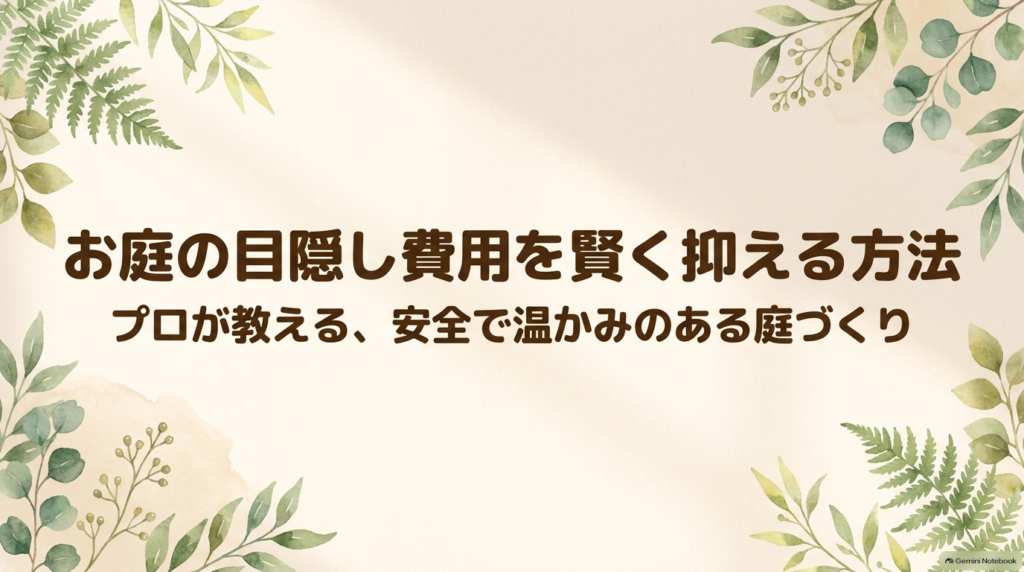 お庭の目隠し費用を賢く抑える方法。プロが教える安全で温かみのある庭づくり