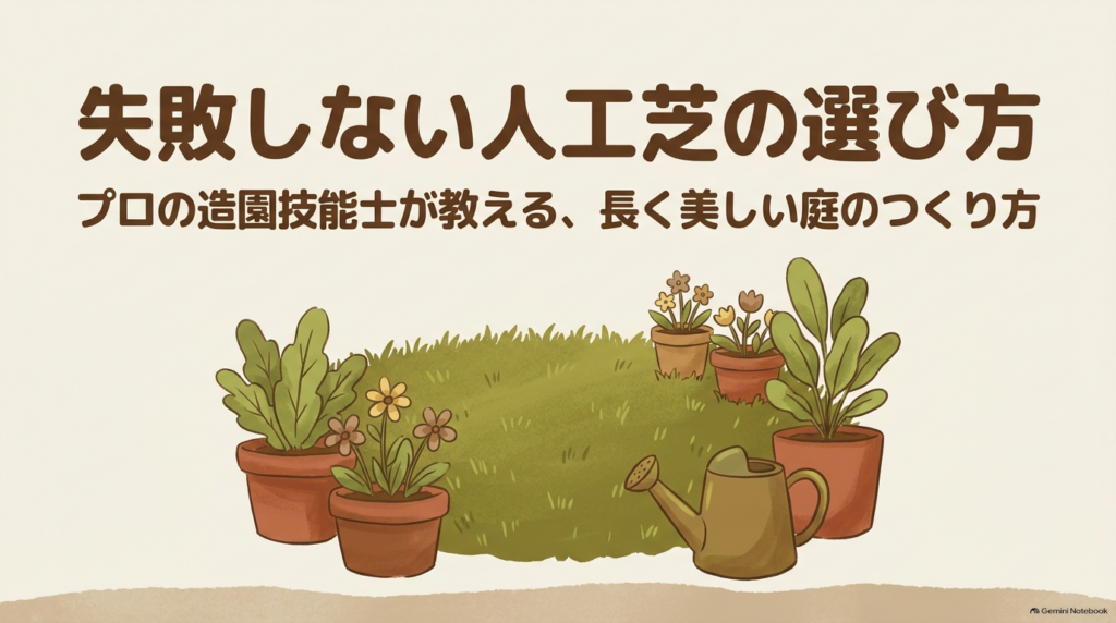 造園技能士が教える失敗しない庭用人工芝の選び方と庭づくりのスライド