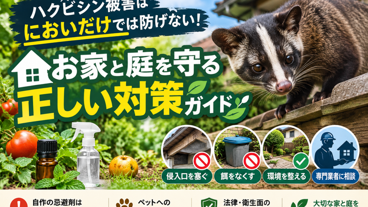 ハクビシンは匂いだけでは防げない