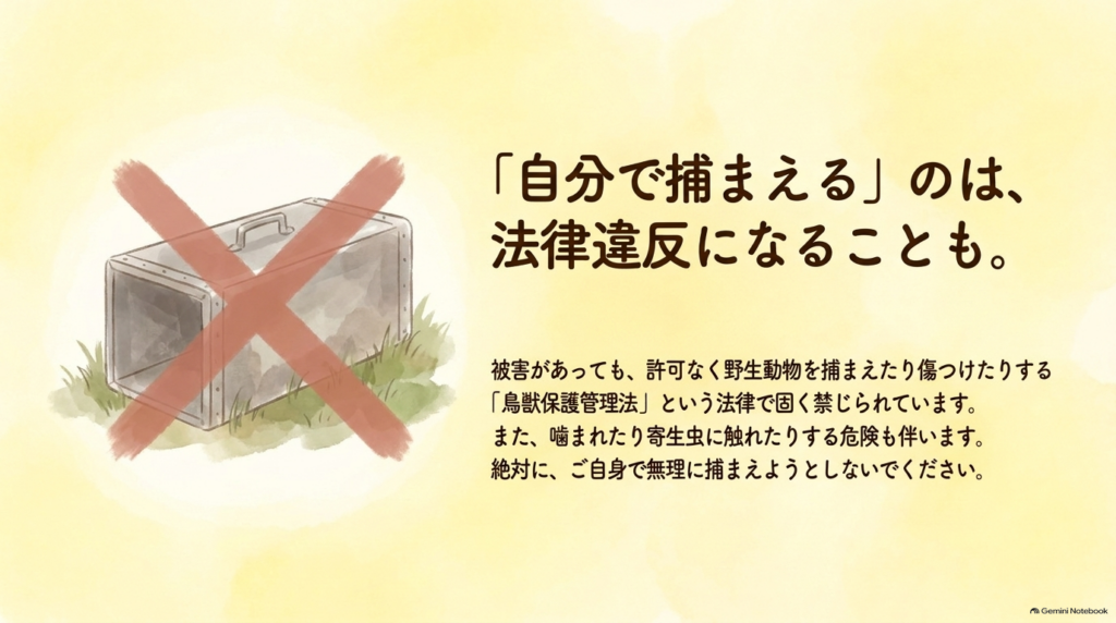 鳥獣保護管理法により無許可でのハクビシン捕獲が法律違反になることへの注意喚起