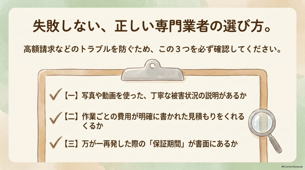 失敗しないハクビシン駆除の専門業者の選び方と3つの確認ポイント